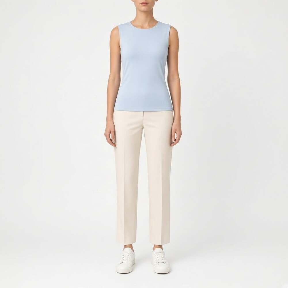 DKNY Suits Ice Blue Sleeveless Shell Blouse NWT Size L Shoulder Pads Career